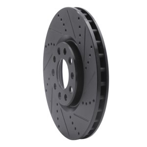 Chrysler 200 Brake Rotor (1) - Front Right - R1 Concepts - Drilled & Slotted - Black - `13-`23
